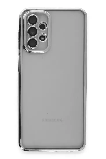 Newface Samsung Galaxy A23 4G Kılıf Razer Lensli Silikon - Gümüş resmi