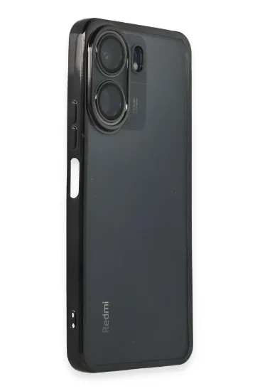 Newface Xiaomi Redmi 13C Kılıf Razer Lensli Silikon - Siyah resmi