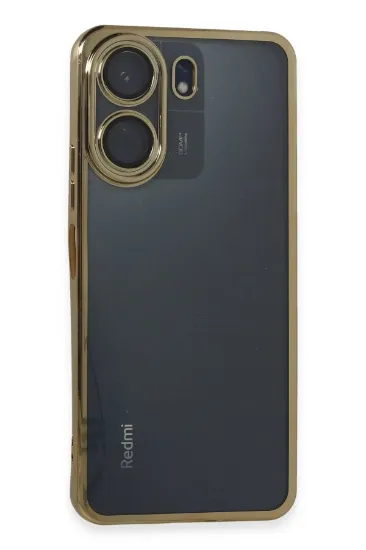 Newface Xiaomi Redmi 13C Kılıf Razer Lensli Silikon - Gold resmi