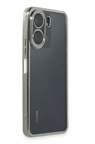 Newface Xiaomi Redmi 13C Kılıf Razer Lensli Silikon - Gümüş resmi