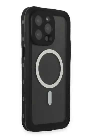 Newface iPhone 15 Pro Max Kılıf Red Pepper Magneticsafe Su Geçirmez Kılıf - Siyah-Gri resmi