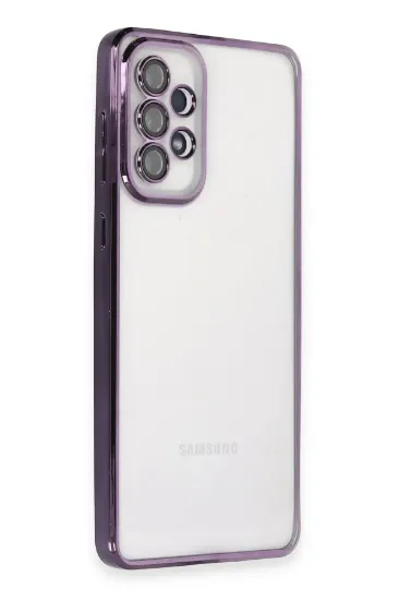 Newface Samsung Galaxy A53 5G Kılıf Razer Lensli Silikon - Mor resmi