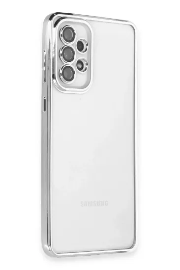Newface Samsung Galaxy A53 5G Kılıf Razer Lensli Silikon - Gümüş resmi