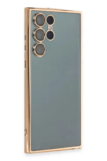 Newface Samsung Galaxy S22 Ultra Kılıf Razer Lensli Silikon - Gold resmi