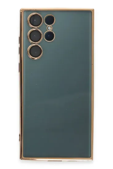Newface Samsung Galaxy S22 Ultra Kılıf Razer Lensli Silikon - Gold resmi
