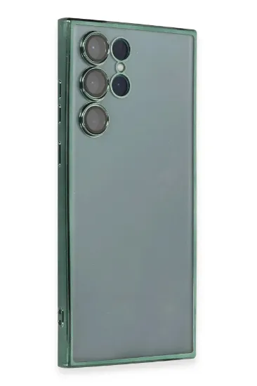 Newface Samsung Galaxy S22 Ultra Kılıf Razer Lensli Silikon - Yeşil resmi