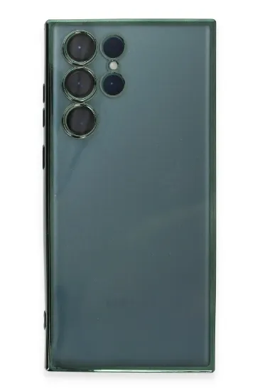 Newface Samsung Galaxy S22 Ultra Kılıf Razer Lensli Silikon - Yeşil resmi
