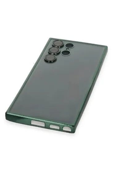 Newface Samsung Galaxy S22 Ultra Kılıf Razer Lensli Silikon - Yeşil resmi