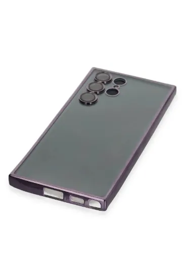 Newface Samsung Galaxy S22 Ultra Kılıf Razer Lensli Silikon - Mor resmi