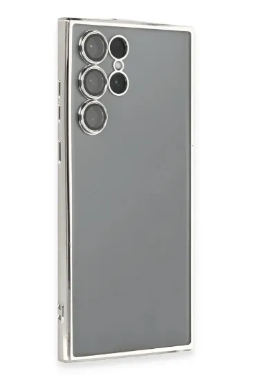 Newface Samsung Galaxy S22 Ultra Kılıf Razer Lensli Silikon - Gümüş resmi