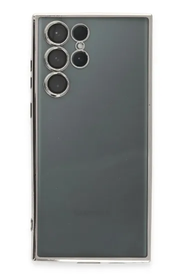 Newface Samsung Galaxy S22 Ultra Kılıf Razer Lensli Silikon - Gümüş resmi