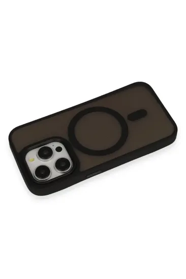 Newface iPhone 15 Pro Max Kılıf Oslo Magsafe Kapak - Siyah resmi