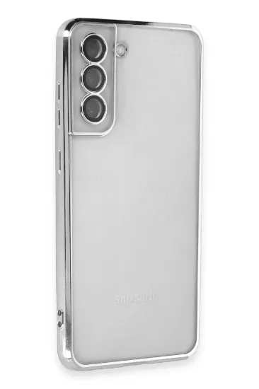 Newface Samsung Galaxy S21 FE Kılıf Razer Lensli Silikon - Gümüş resmi