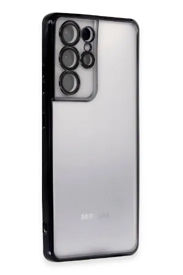 Newface Samsung Galaxy S21 Ultra Kılıf Razer Lensli Silikon - Siyah resmi
