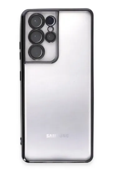 Newface Samsung Galaxy S21 Ultra Kılıf Razer Lensli Silikon - Siyah resmi