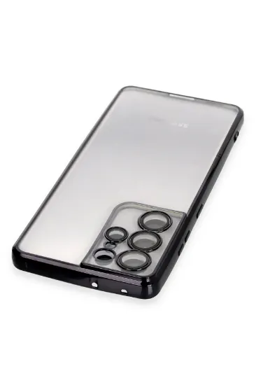 Newface Samsung Galaxy S21 Ultra Kılıf Razer Lensli Silikon - Siyah resmi
