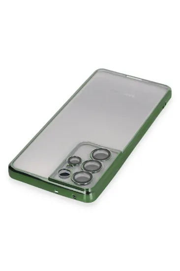 Newface Samsung Galaxy S21 Ultra Kılıf Razer Lensli Silikon - Yeşil resmi
