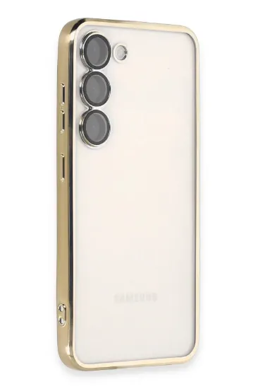 Newface Samsung Galaxy S23 Kılıf Razer Lensli Silikon - Gold resmi