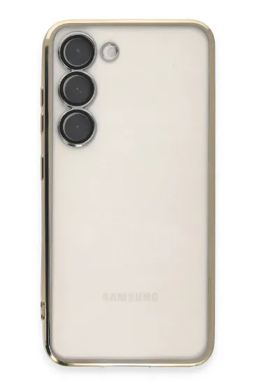 Newface Samsung Galaxy S23 Kılıf Razer Lensli Silikon - Gold resmi