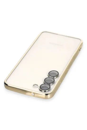 Newface Samsung Galaxy S23 Kılıf Razer Lensli Silikon - Gold resmi