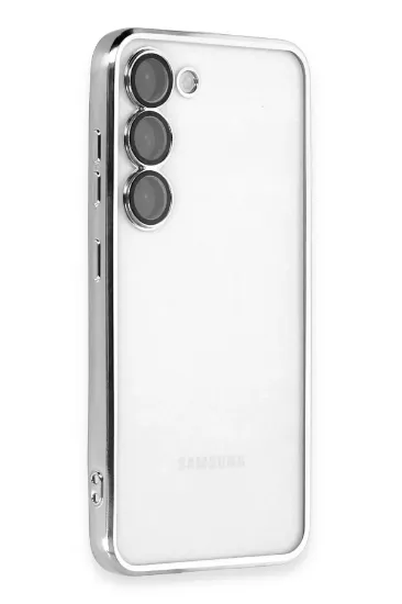 Newface Samsung Galaxy S23 Kılıf Razer Lensli Silikon - Gümüş resmi