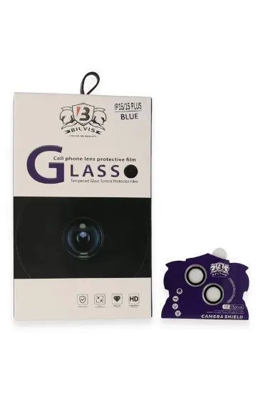 Newface iPhone 15 Bilvis Titan Kamera Lens - Lacivert resmi