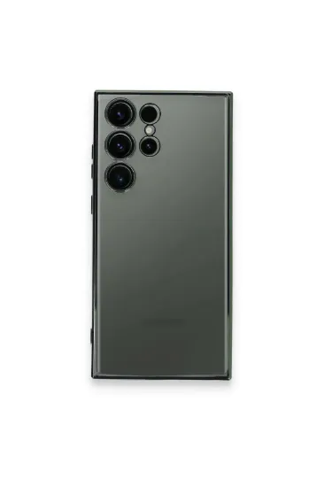 Newface Samsung Galaxy S23 Ultra Kılıf Razer Lensli Silikon - Yeşil resmi