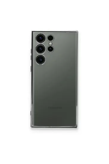 Newface Samsung Galaxy S23 Ultra Kılıf Razer Lensli Silikon - Gümüş resmi