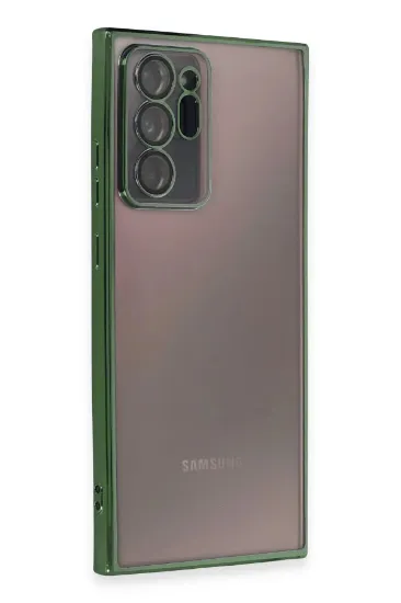 Newface Samsung Galaxy Note 20 Ultra Kılıf Razer Lensli Silikon - Yeşil resmi