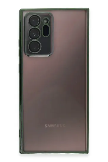 Newface Samsung Galaxy Note 20 Ultra Kılıf Razer Lensli Silikon - Yeşil resmi