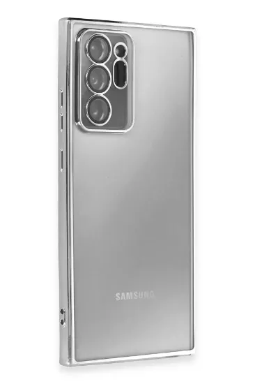 Newface Samsung Galaxy Note 20 Ultra Kılıf Razer Lensli Silikon - Gümüş resmi