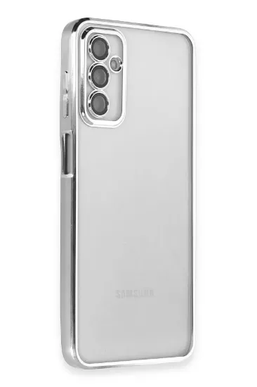 Newface Samsung Galaxy M23 Kılıf Razer Lensli Silikon - Gümüş resmi