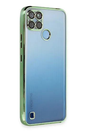 Newface Realme C25Y Kılıf Razer Lensli Silikon - Yeşil resmi