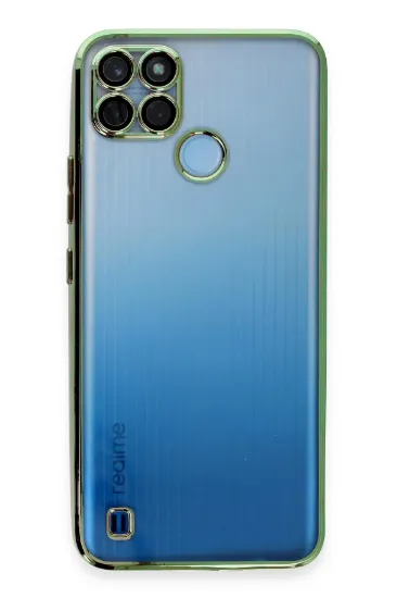 Newface Realme C25Y Kılıf Razer Lensli Silikon - Yeşil resmi