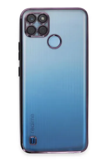 Newface Realme C25Y Kılıf Razer Lensli Silikon - Mor resmi