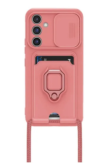 Newface Samsung Galaxy A15 4G Kılıf Zuma Kartvizitli Yüzüklü Silikon - Pembe resmi