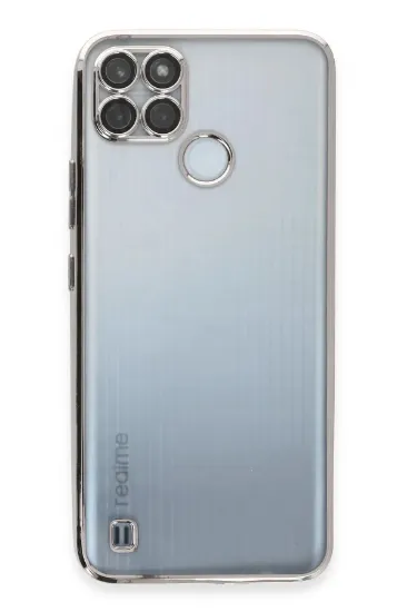 Newface Realme C25Y Kılıf Razer Lensli Silikon - Gümüş resmi