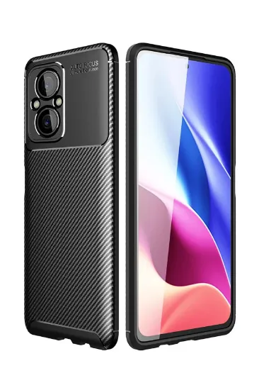 Newface Xiaomi Poco M5 Kılıf Auto Focus Karbon Kapak - Siyah resmi