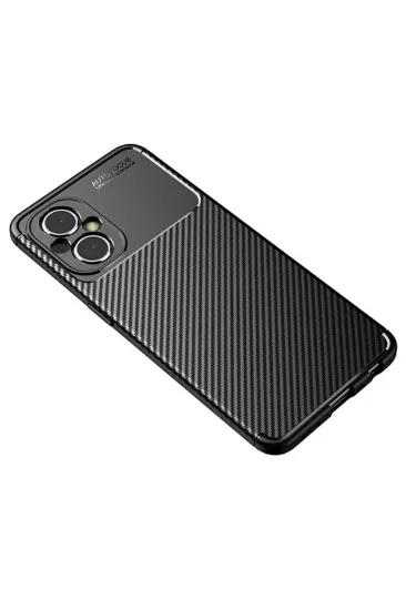 Newface Xiaomi Poco M5 Kılıf Auto Focus Karbon Kapak - Siyah resmi