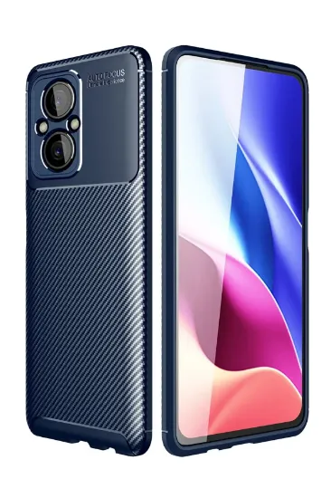 Newface Xiaomi Poco M5 Kılıf Auto Focus Karbon Kapak - Lacivert resmi