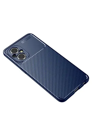 Newface Xiaomi Poco M5 Kılıf Auto Focus Karbon Kapak - Lacivert resmi
