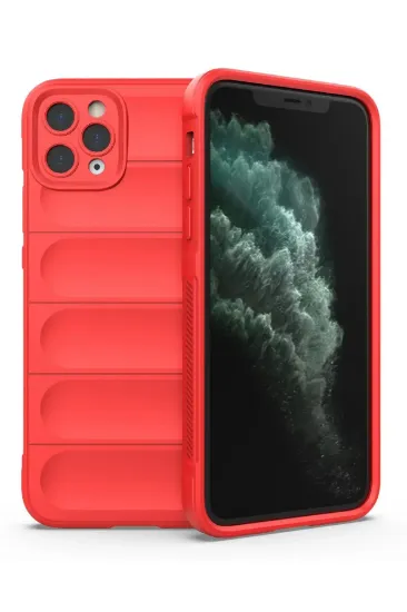 Newface iPhone 11 Pro Max Kılıf Optimum Silikon - Kırmızı resmi