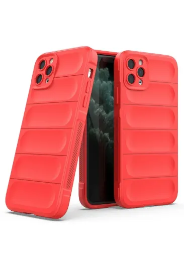 Newface iPhone 11 Pro Max Kılıf Optimum Silikon - Kırmızı resmi