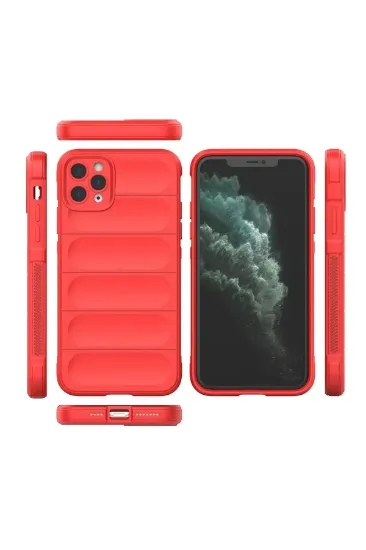 Newface iPhone 11 Pro Max Kılıf Optimum Silikon - Kırmızı resmi