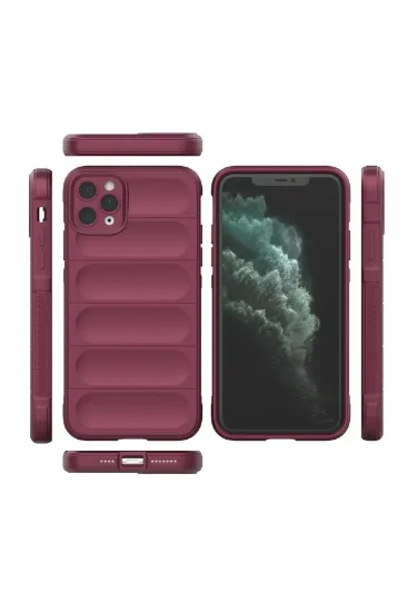 Newface iPhone 11 Pro Max Kılıf Optimum Silikon - Bordo resmi