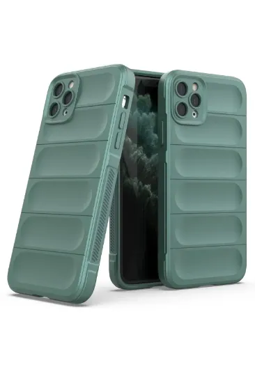 Newface iPhone 11 Pro Max Kılıf Optimum Silikon - Koyu Yeşil resmi