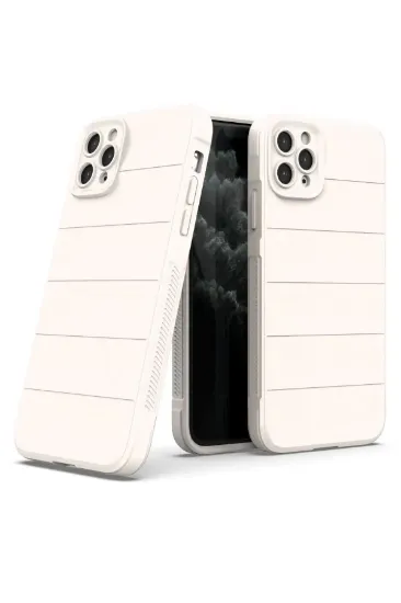 Newface iPhone 11 Pro Max Kılıf Optimum Silikon - Krem resmi