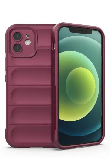 Newface iPhone 12 Kılıf Optimum Silikon - Bordo resmi