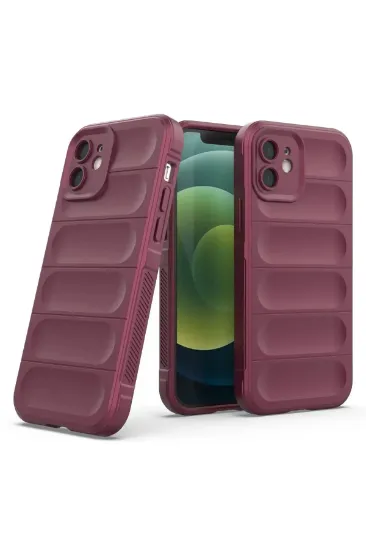 Newface iPhone 12 Kılıf Optimum Silikon - Bordo resmi