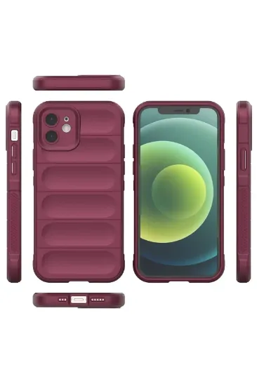 Newface iPhone 12 Kılıf Optimum Silikon - Bordo resmi